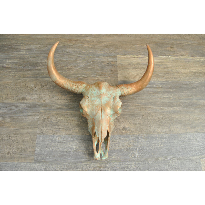 Bungalow Rose Faux Taxidermy Large Cow Skull Wall Décor